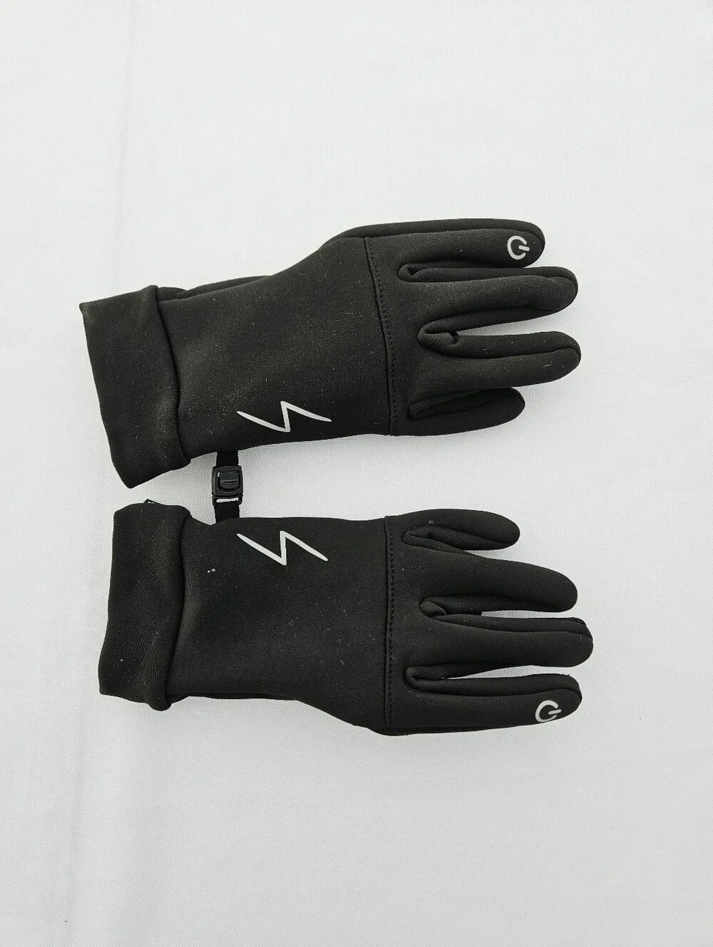 Black Winter Touchscreen Gloves with Lightning Accent